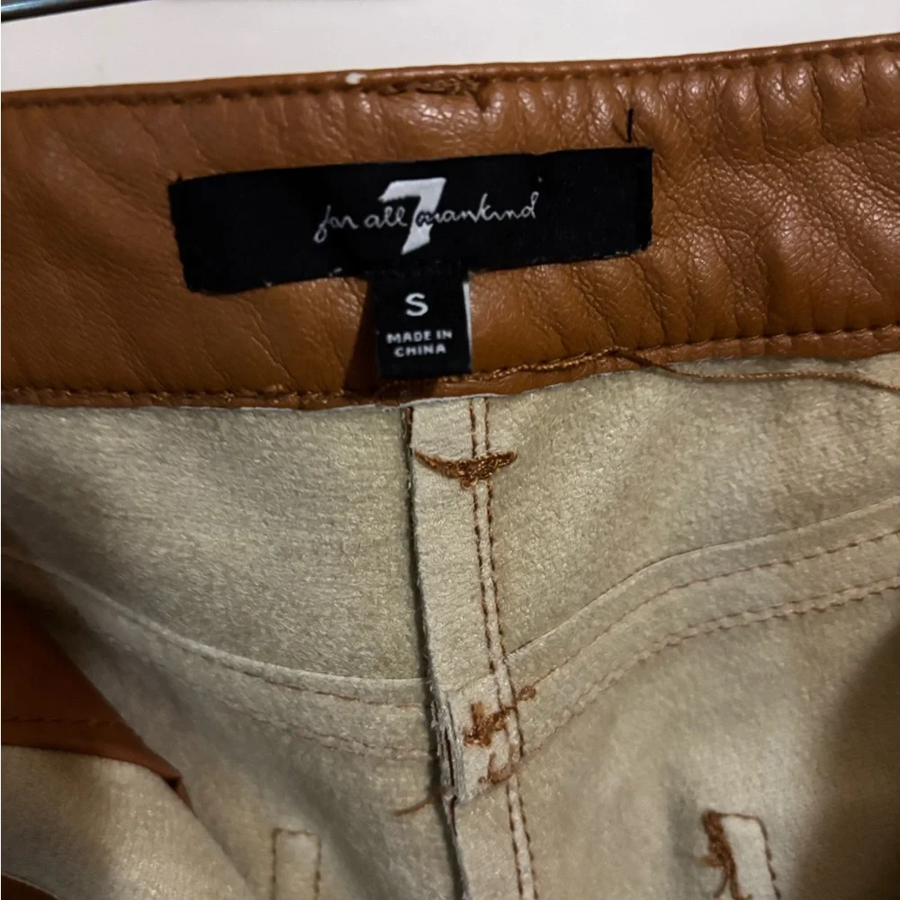 7 For All Mankind Vegan Leather Straight Leg Jeans - Picture 4 of 6